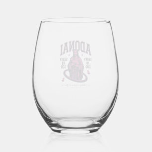 Verre À Vin Sans Pied Adonai Gloire à Dieu Design Vectoriel Vintage Chré