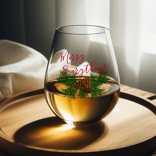 Verre À Vin Sans Pied Aiguilles de pin de saison Joyeux tout (Créateur téléchargé)