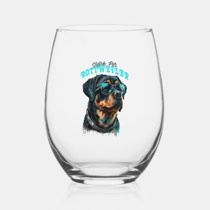 Verre À Vin Sans Pied Animaux de compagnie stylish Rottweiler