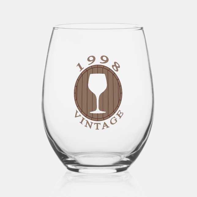 Verre À Vin Sans Pied Anniversaire du vin 1998 Vintage (Recto)
