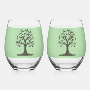 🌳 Verre à Vin Sans Pied Arbre de Vie🍹