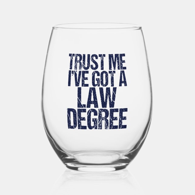 Verre À Vin Sans Pied Avocat diplômé de l'école de droit drôle (Recto)