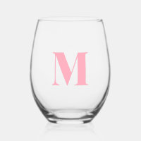 Baby rose moderne Monogramme Lettre initiale