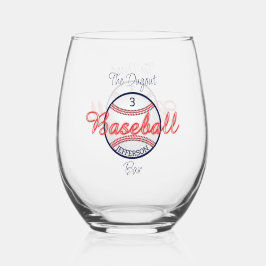 Verre À Vin Sans Pied Baseball Sports Verre sans pierre Verre Verre Verr