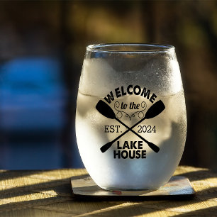 Verre À Vin Sans Pied Bienvenue à Lake House