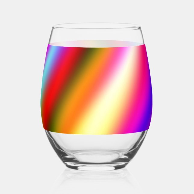 Verre À Vin Sans Pied Bleu rose ombre couleur d'eau abstrait pastel arc- (Recto)
