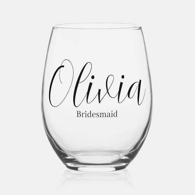 Verre À Vin Sans Pied Bois de Bridesmaid (Recto)