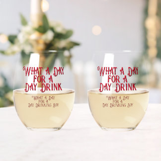 Verre À Vin Sans Pied BOISSON DE JOUR - POUR LUI ! par Jeff Willis Art