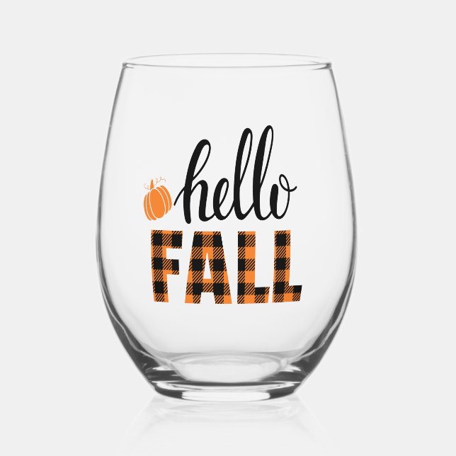 Verre À Vin Sans Pied Bonjour automne (Recto)