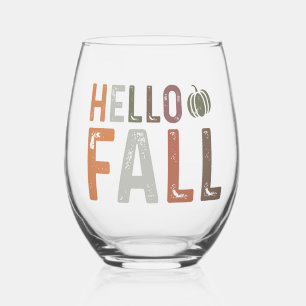 Verre À Vin Sans Pied Bonjour Automne