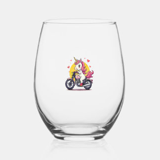 Verre À Vin Sans Pied Born To Bike Unicorn I Motorcycle Fan Biker Fun Ta