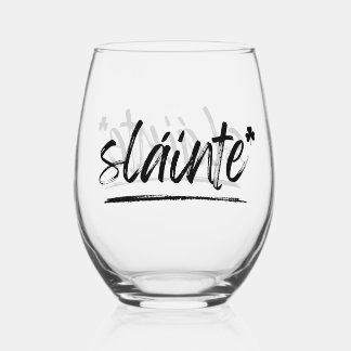Verre À Vin Sans Pied Bravo Irish Sláinte Vin Verre