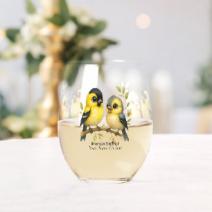 Verre À Vin Sans Pied Brillant Goldfinch américain