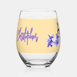 Verre À Vin Sans Pied Butter Yellow & Lilac SunOrchid Named Wedding