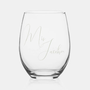 Verre À Vin Sans Pied Cadeau client mariage Nom personnalisé et logo d'e