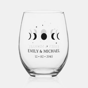 Verre à vin sans pied Cadeau de mariage céleste