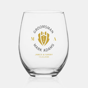 Verre À Vin Sans Pied Cadeau pour le garçon d'honneur, les garçons d'hon
