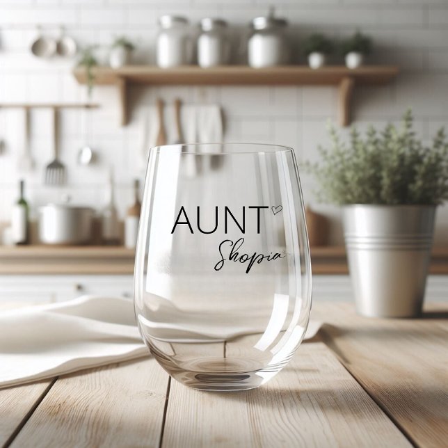 Verre À Vin Sans Pied Cadeau Tante Personnalisé Moderne (Créateur téléchargé)