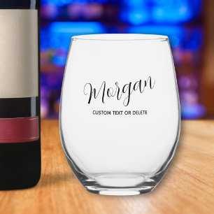 Verre À Vin Sans Pied Calligraphie de script tendance personnalisée pers