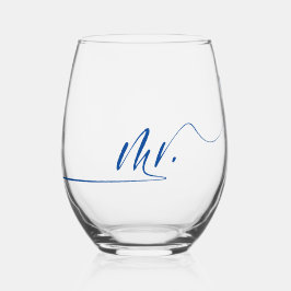 Verre À Vin Sans Pied Calligraphie manuscrite moderne M.