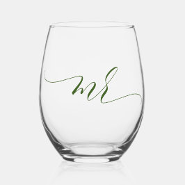 Verre À Vin Sans Pied Calligraphie simple et élégante M.
