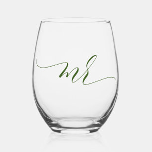 Verre À Vin Sans Pied Calligraphie simple et élégante M.