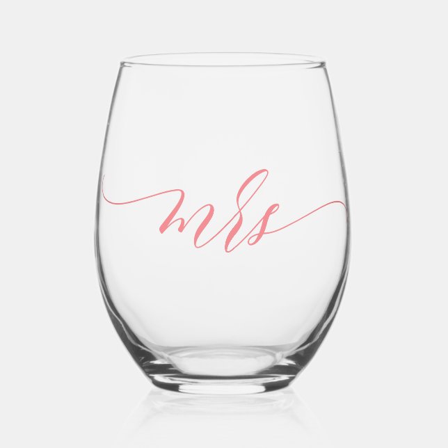Verre À Vin Sans Pied Calligraphie simple et élégante Mme. (Recto)