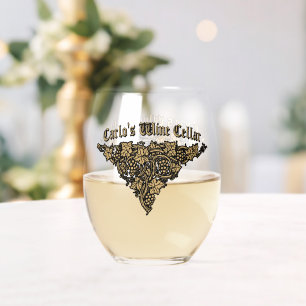 Verre À Vin Sans Pied Cave à vin Grapevine personnalisée