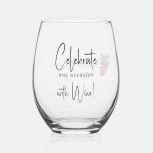 Verre À Vin Sans Pied Célébrez Avec Du Vin Verre Stemless Vin