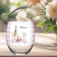 Champagne et Cupcakes En vichy rose