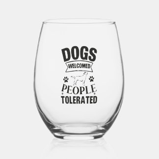 Verre À Vin Sans Pied charmant Chiens amoureux de les chiens Accueillis