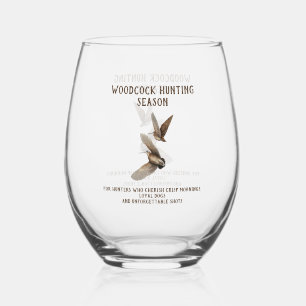 Verre À Vin Sans Pied Chasse à la Bécasse