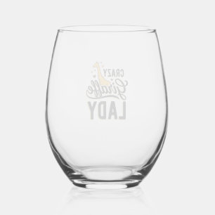 Verre À Vin Sans Pied Chemise à motif de gravure vintage Crazy Giraffe L