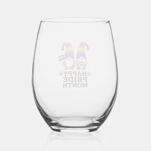 Verre À Vin Sans Pied Chemise arc-en-ciel vintage Gnome Mois de la fiert