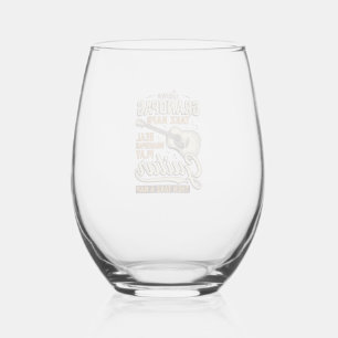 Verre À Vin Sans Pied Chemise de conception de gravure vintage de guitar
