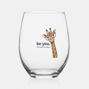 Verre À Vin Sans Pied Chemise de conception de gravure vintage Funny Gir