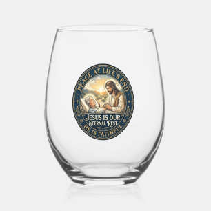 Verre À Vin Sans Pied Chemise de confort Jésus Hospice en fin de vie chr