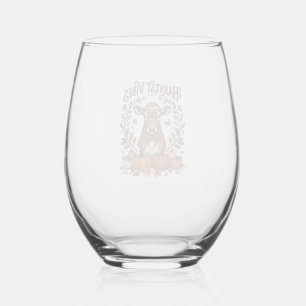 Verre À Vin Sans Pied Chemise de veau d'automne Gravure vintage Moisson
