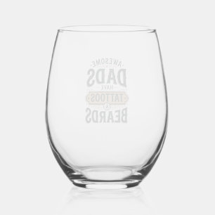 Verre À Vin Sans Pied Chemises Vintage pour Papas Géniaux avec Tatouages