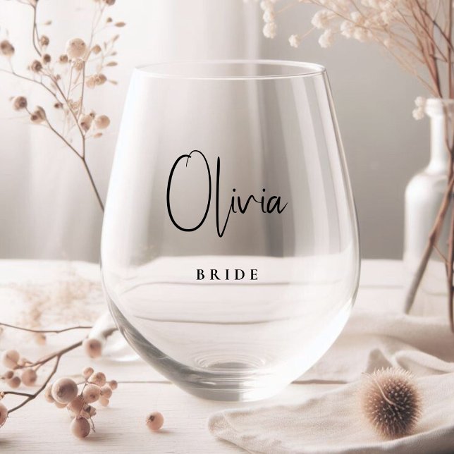 Verre À Vin Sans Pied Chic Bride Mariage (Créateur téléchargé)