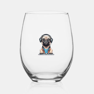 Verre À Vin Sans Pied Chien avec casque 1