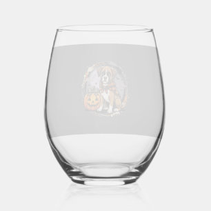 Verre À Vin Sans Pied Chien Boxer Halloween Citrouille Sublimation