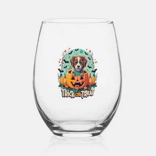 Verre À Vin Sans Pied Chien d'Halloween 1