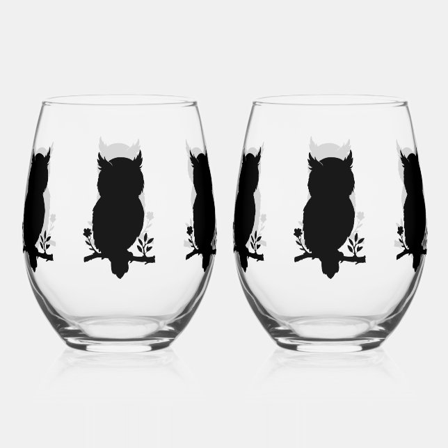 Verre À Vin Sans Pied Chouette (Recto)