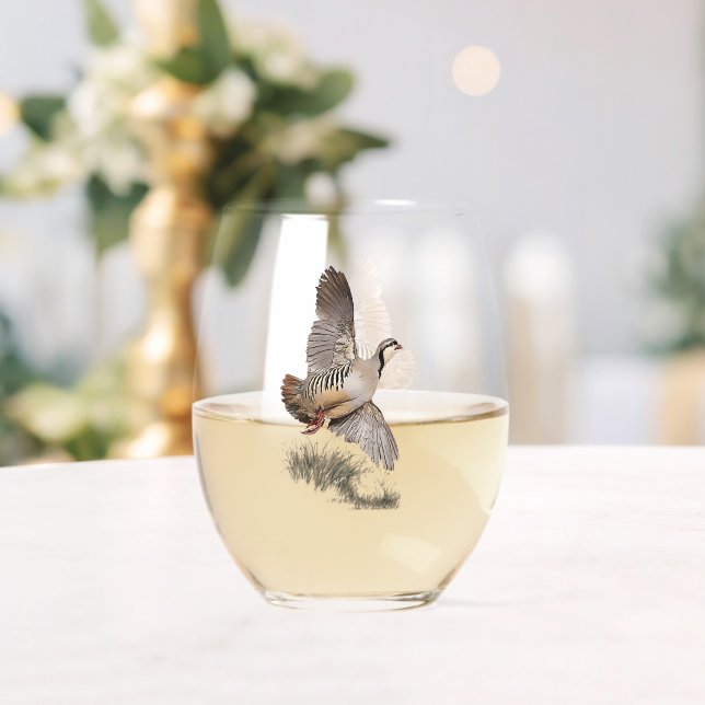 Verre À Vin Sans Pied Chukar Partridge Art (Insitu (Mariage))