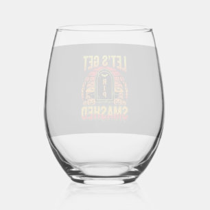 Verre À Vin Sans Pied Cimetière de citrouilles Halloween dévasté