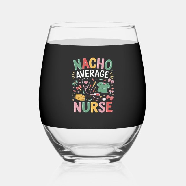 Verre À Vin Sans Pied Cinco De Mayo Coquette Bow Nacho Average Nurse Nur (Recto)