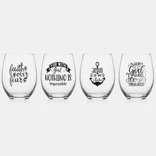 Verre À Vin Sans Pied Citations de foi chrétienne moderne (Recto)