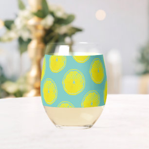 Verre À Vin Sans Pied Citron jaune Turquoise vert amour 4Annie