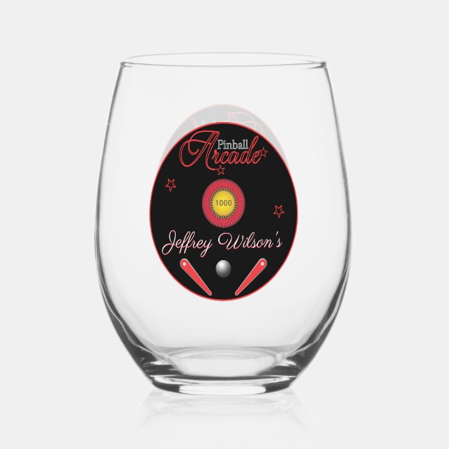 Verre À Vin Sans Pied Cocktail Pinball Arcade Drinkware (Recto)